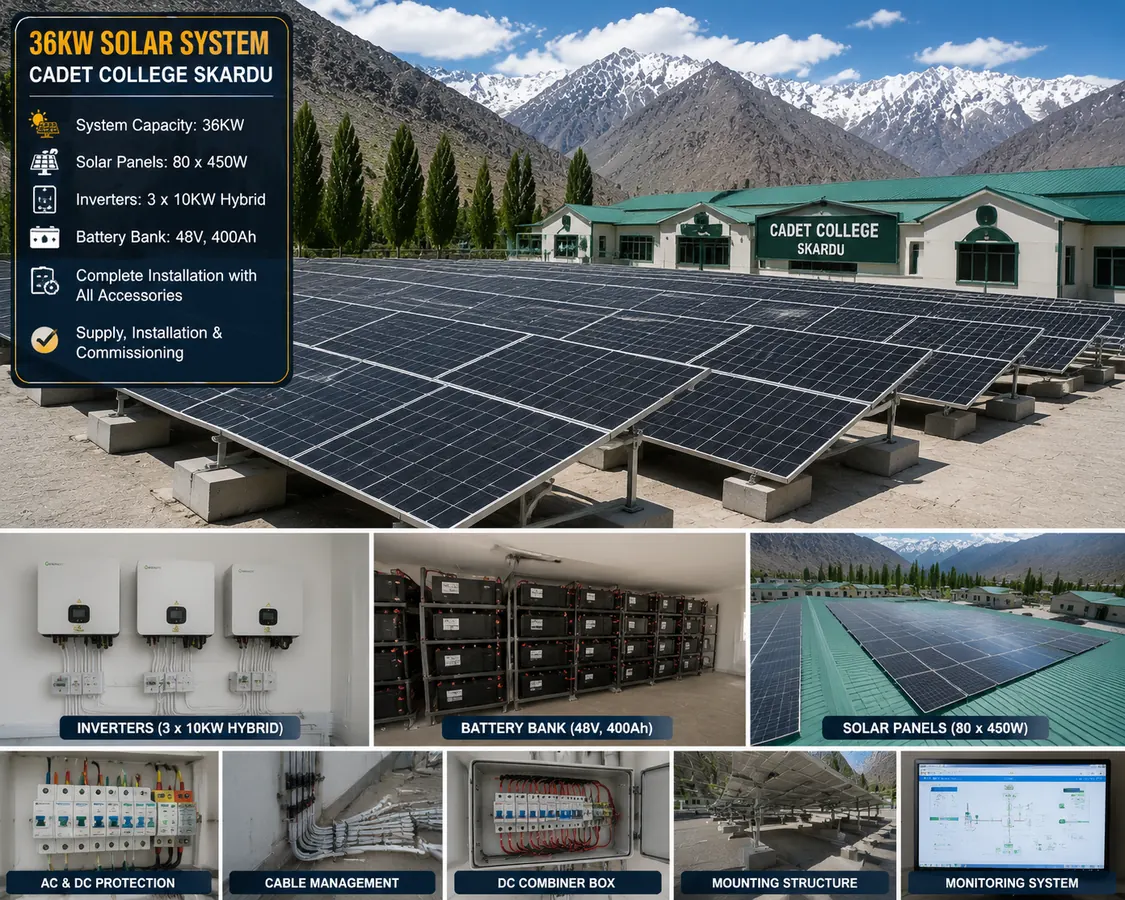 36 kW Solar System — Cadet College Skardu